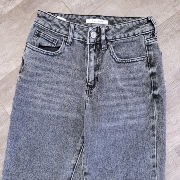 Pacsun High Rise Mom Jeans Stone Washed Grey 23 - Picture 3 of 9